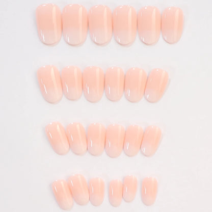 ARTAUG 24PCS Medium Almond Fleshcolor Press On Nails Fake Nails Pink Summer Nails Press On Nails Detachable Reusable Girl Gift