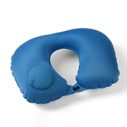 Inflatable Travel Neck Pillow U-shaped Cervical Orthopedic Protection Pillow Outdoor Portable Foldable Pillow Travel Essentials