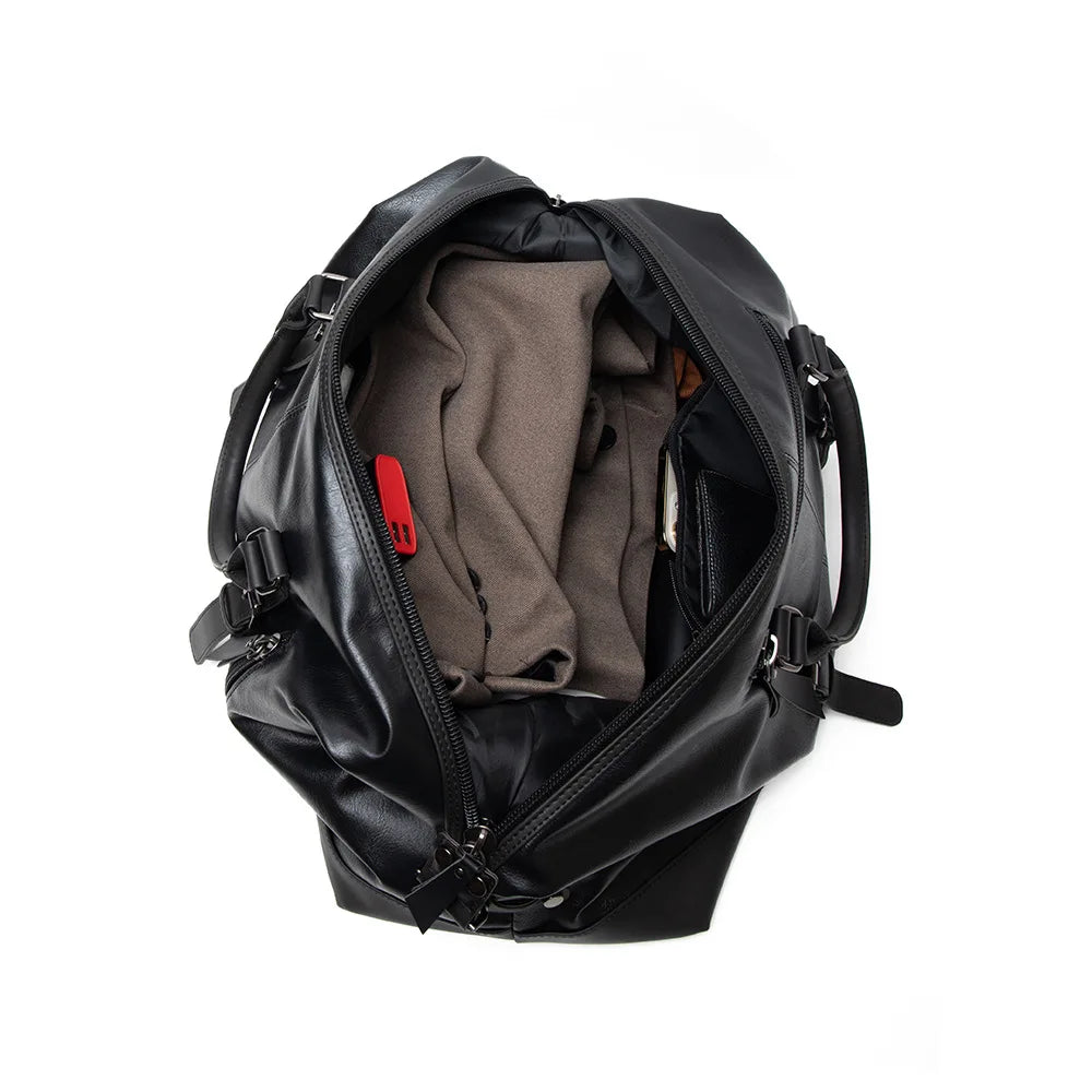 2025 New Men Travel Totes Crossbody Shoulder Bags Large Capacity Handbag Fashion Top-Handle Bag Waterproof PU Leather Laptop Bag