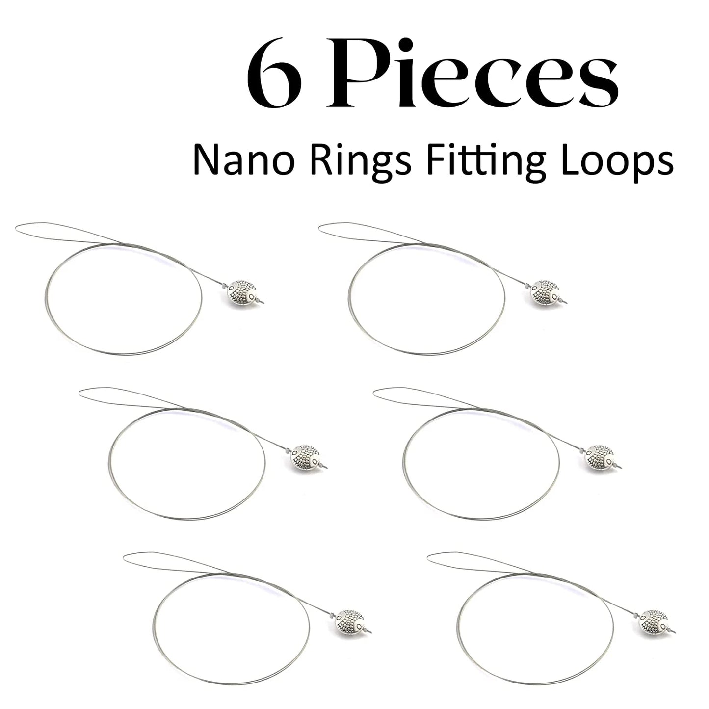 Nano Loop Tools 6Pcs Nano Rings Loop Threader Pulling Tool for Nano Bead Hair Extensions  Nano Micro Ring Loop Threader Tools