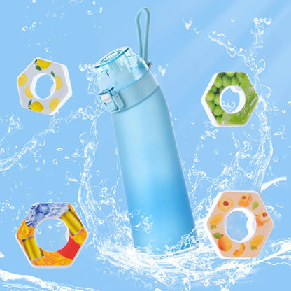 650ML Scent Flavored Water Bottle Leak-Proof with 7 Flavor Pods Air Water Up Bottle Portable for Travel Climbing Hiking