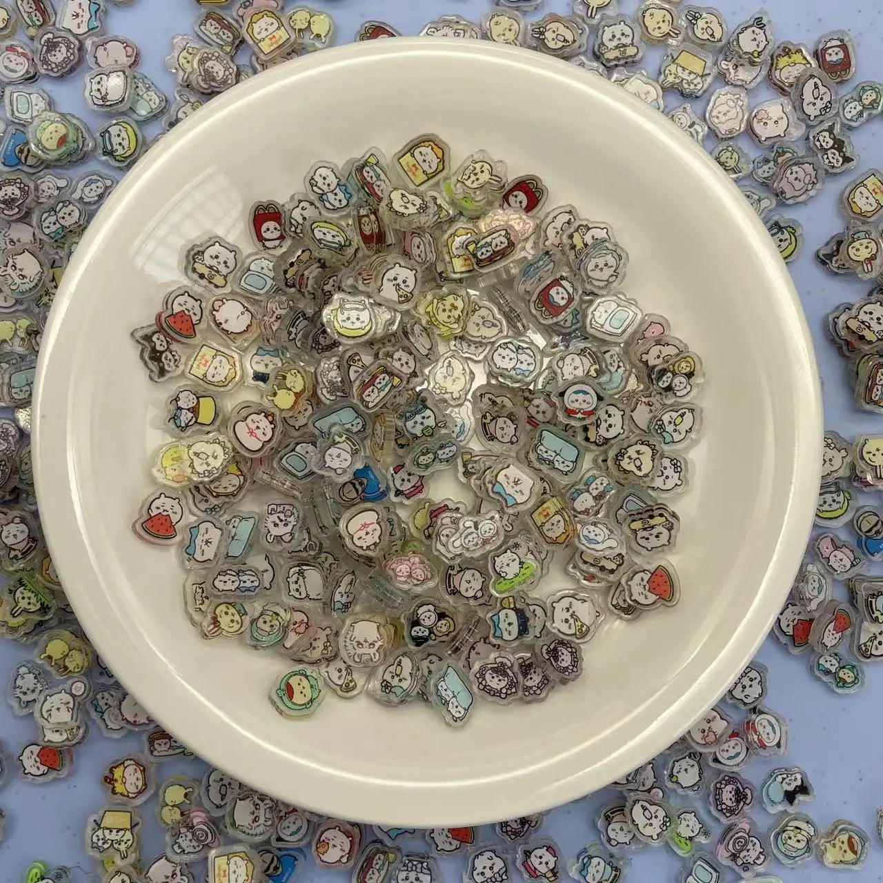 Chiikawa acrylic DIY accessories animation peripheral acrylic accessories Xiaobawusaqi flying cat and mouse accessories pendant