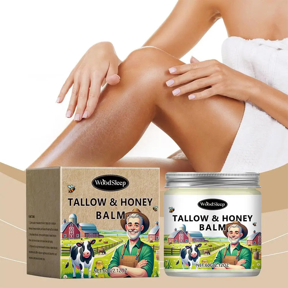 60ml Tallow Honey Balm Deep Moisturizing Beef Tallow Face Cream Body Lotion Anti Crack Face Cream Skin Care