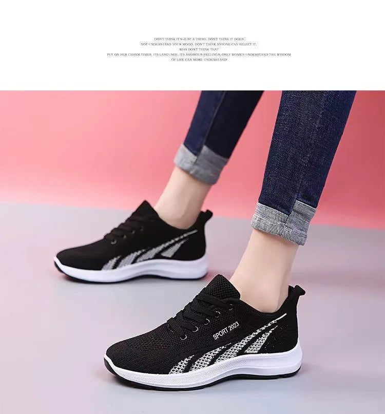 Fashion Women's Sneakers Lightweight Womens Shoes Comfortable Ladies Vulcanized Shoes Outdoor Lace-up Training Shoes Zapatillas