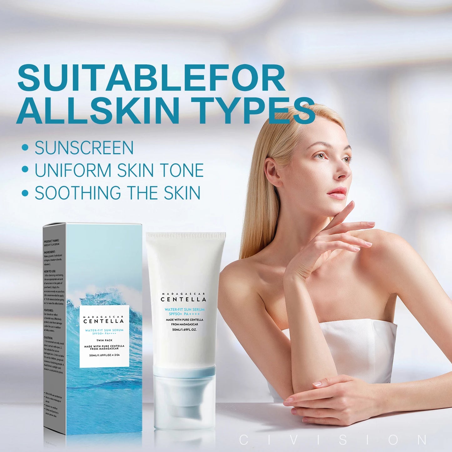 Facial Sunscreen 50+Solar Sunblock Skin Whitening Cream Korean body lotion Moisturizing Protector Care Body Sunscreen