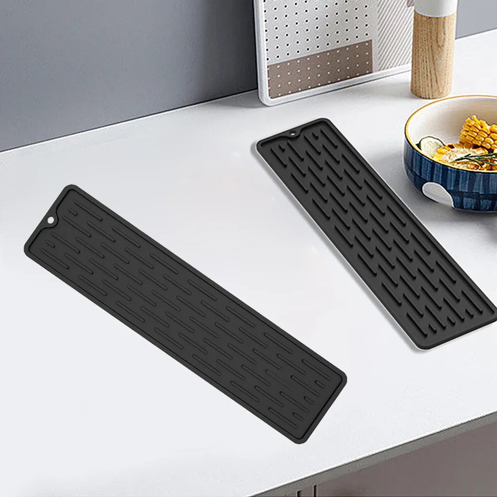 Silicone Countertop Mat Anti Slip Sink Tray Dinnerware Mat Organizer Kitchenware Protection Mat Storage Rack Kitchen Accessories