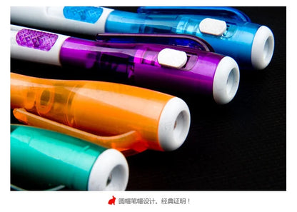 4pcs Funny Stationary Toy for Children Ballpoint Ball Point Pen Led Flashlight Torch