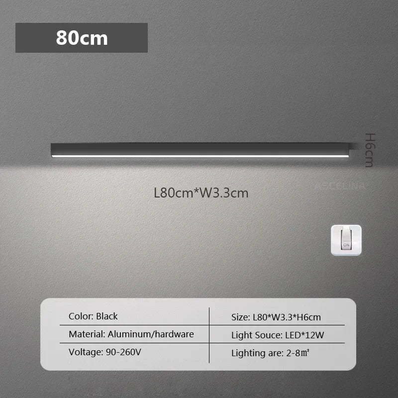 Modern LED Strip Light Long One Lamp Bright Installation For Living Room Aisle Balcony Entrance Hallway Corridor Office Lighting