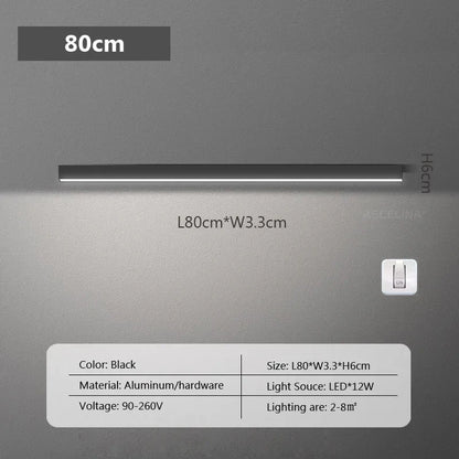 Modern LED Strip Light Long One Lamp Bright Installation For Living Room Aisle Balcony Entrance Hallway Corridor Office Lighting