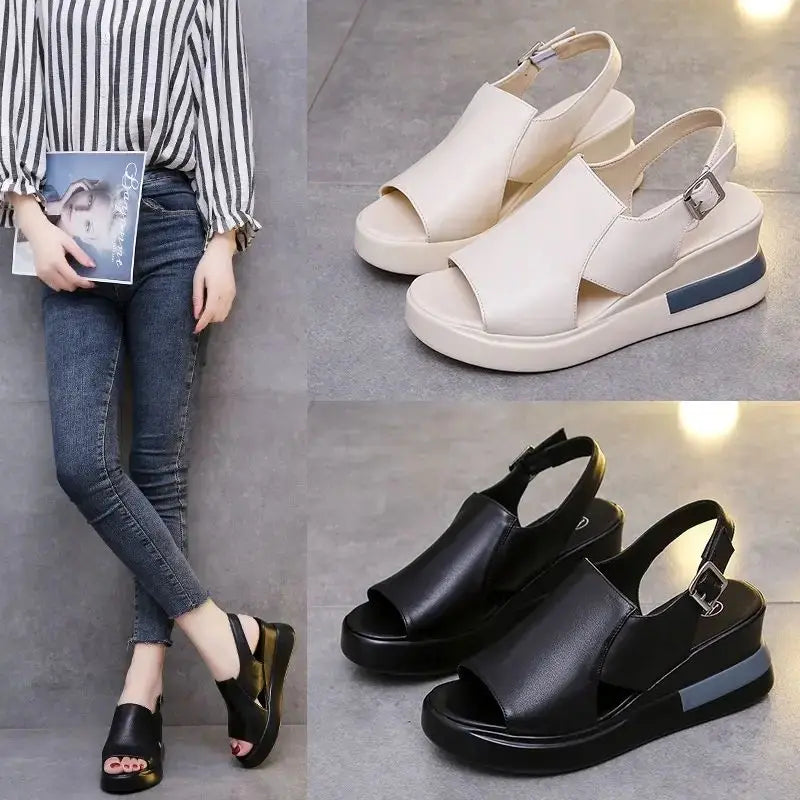 1pc New Fashion Breathable Summer Comfortable Ladies Platform Sandals Wedges Sandals High Heel For Women