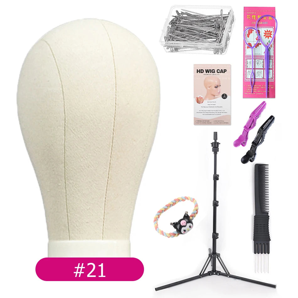 Canvas Block Head Kit Training Mannequin Wig Head Display Styling Mannequin Manikin Head Wig Stand wig head Stand