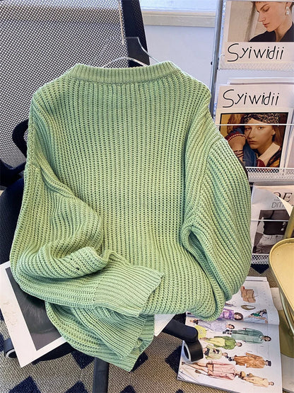 Syiwidii Oversized Sweaters for Women Knit Pullover Spring Autumn Winter Long Sleeve Causal Fashion Elegant Ladies Loose Jumpers