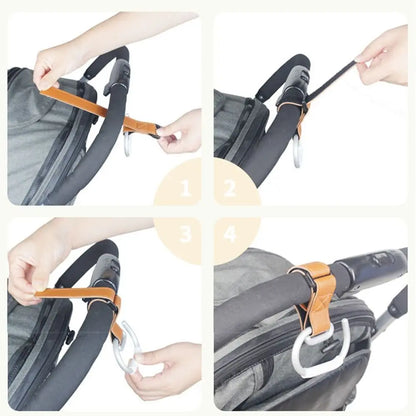 PU Baby Stroller Hooks Cart Organizer Stroller Accessories Hanging Hook Cartoon Solid Color Stroller Accessories Pram
