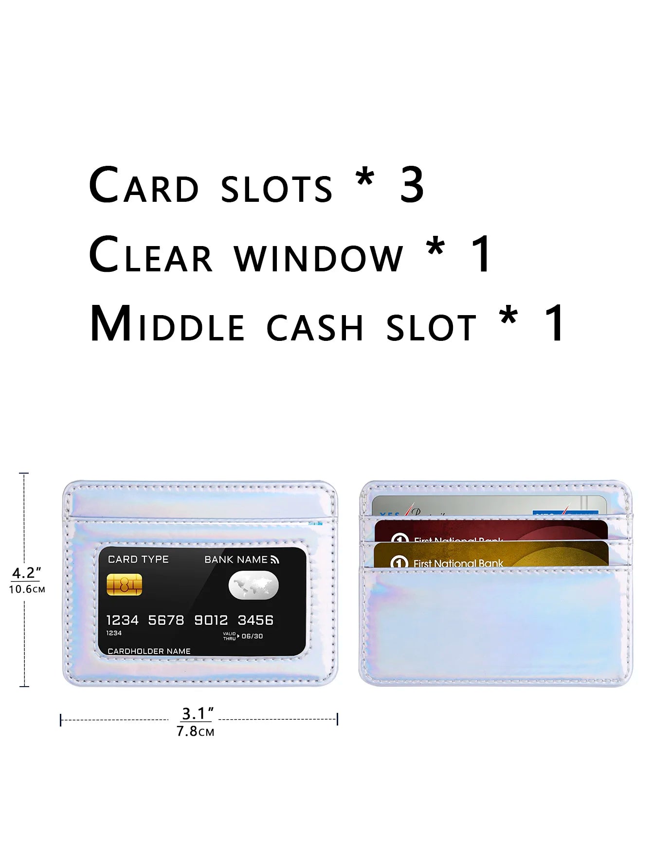RFID Blocking Credit Card Holder Wallet for Women Men, Slim Minimalist Front Pocket Wallet with Laser Colors