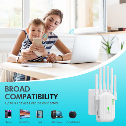 WiFi Repeater 1200Mbps 2.4GHz/5GHz Wireless Range Extender Signal Amplifier Wi-Fi Repetidor Booster EU/US Plug For Home Office