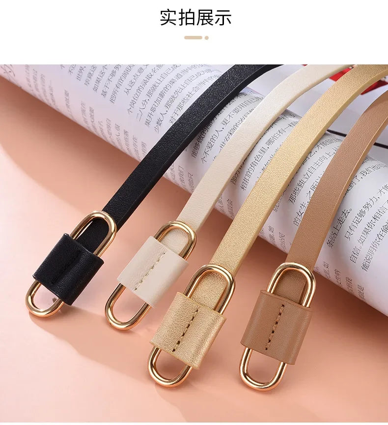 Metal Buckle Thin Stretchy Waist Belt Striped Elastic Waistband Elegant Women Girdle Female Belt Fashion Apparel Accessories New