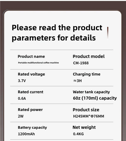 Coffee Maker Electric Capsule Ground Coffee Brewer Portable Coffee Machine Fit Coffee Powder and Coffee Capsule