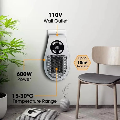 500W Portable Heater Electric Heater with Adjustable Thermostat Timer and Led Display Home Electric Heater Household Appliances