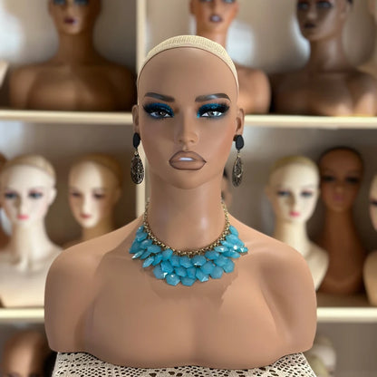 Multipurpose Mannequin Head With Shoulders Make-Up Dummy Head For Wigs Mannequins Bust Wig Display Head Realistic Female Head