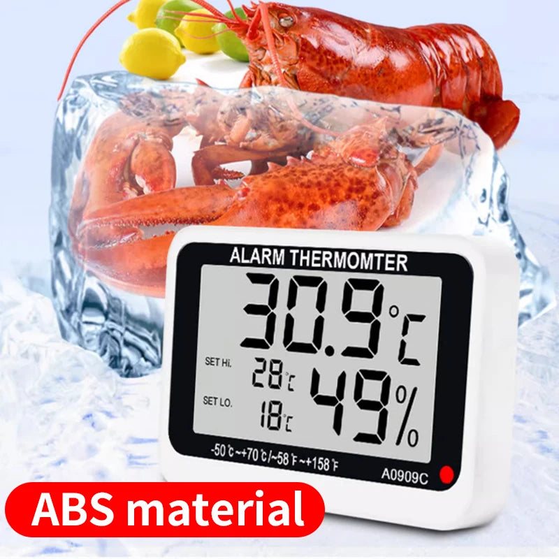 Fridge Thermometer With Hook Anti-Humidity Refrigerator Freezer Electric Digital Thermometer Temperature Monitor LCD Display