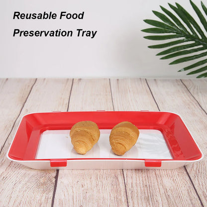 Reusable Food Fresh Keeping Fresh Spacer Organizer Detachable Food Plastic Fresh-Keeping Tray for Store Vegetables/Fruits/Meat