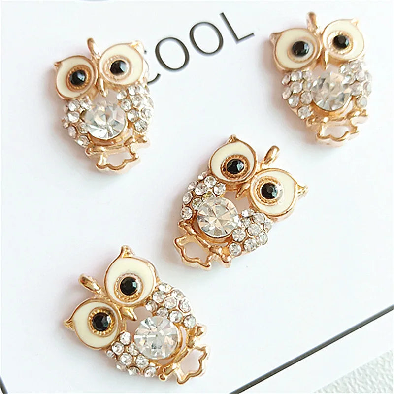 10 PCS Gold Exquisite Owl Clothing Accessories DIY Accessories Pendant Bracelet Pendant Accessories