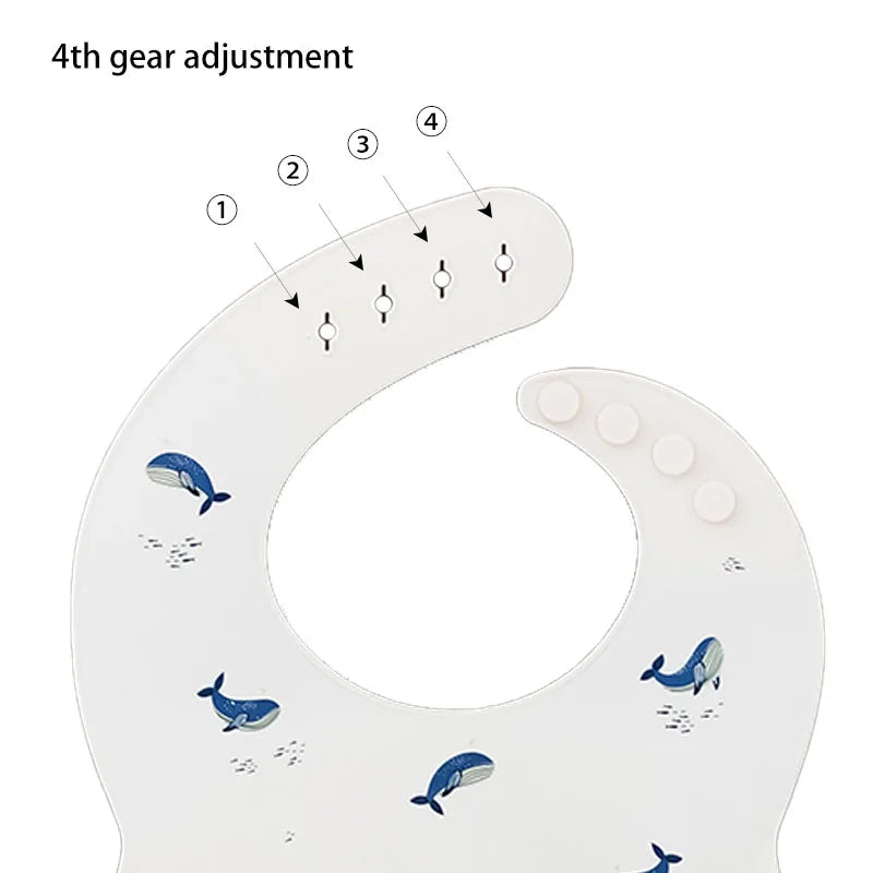Baby silicone bib, bear bib, baby eating, children's complementary food, saliva bib, waterproof saliva towel