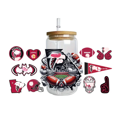 Sports Team Cup Wraps DIY Waterproof Easy To Use Custom Decals UV DTF Transfer Sticker For 16oz Libbey Glasses