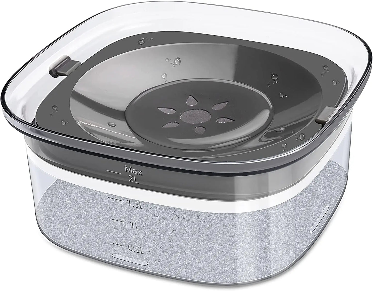 Pet Supplies Cat Water Bowl Dog Drinking Bowl Pet Floating Cat Bowl Splash-proof  Transparent Large Capacity 2L Water Dispenser