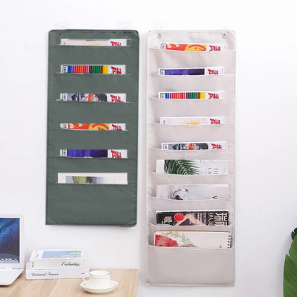 Hanging File Folder Organizer Over The Door Wall Mounted Storage Pockets Chart Home Office Classroom Organization