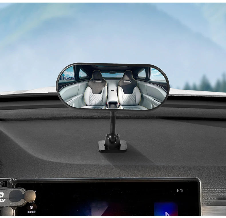 Sticky Baby Mirror For Car Auxiliary Mirror 360 Adjustable Baby Rear View Mirror Adhesive Mount Wide Angle Shatterproof Backseat