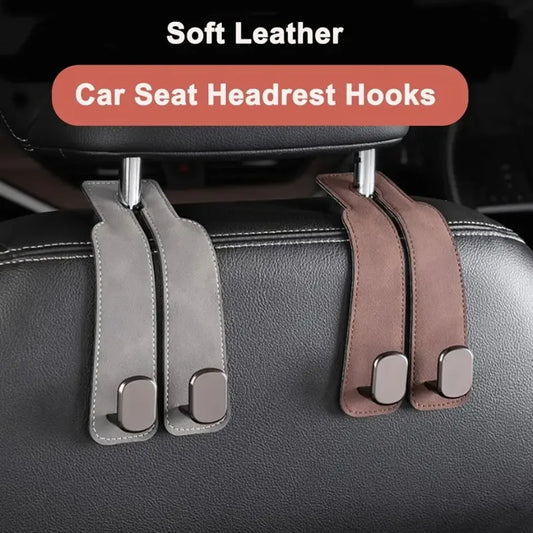2 in 1 Universal Double Hooks Holder Car Hook For Car Rear Seat Back Hooks Headrest Hanger Clip Storage Car Interior Accessories