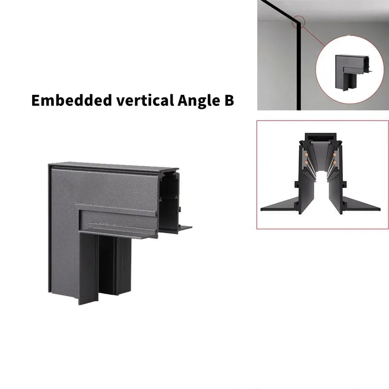 Magnetic Track Light Grille Flood Lamp Modern Embedded Flexible Linear Fixture LED Spotlight DC48V Ceiling Indoor Living