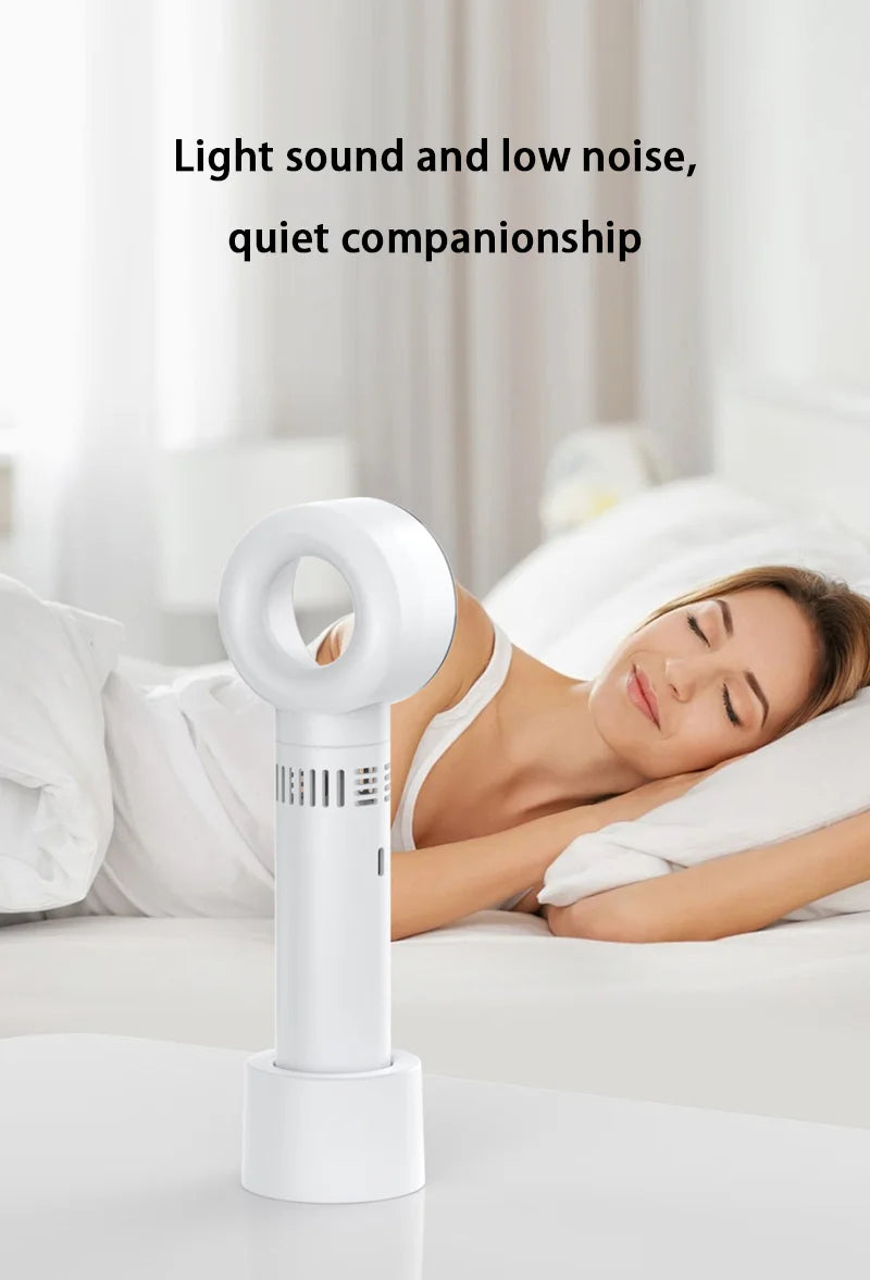 2025 New Portable Hand Fan  100 Wind Speeds Mini Bladeless Handheld Fan USB Rechargeable Personal Fans Electric Eyelash Fan
