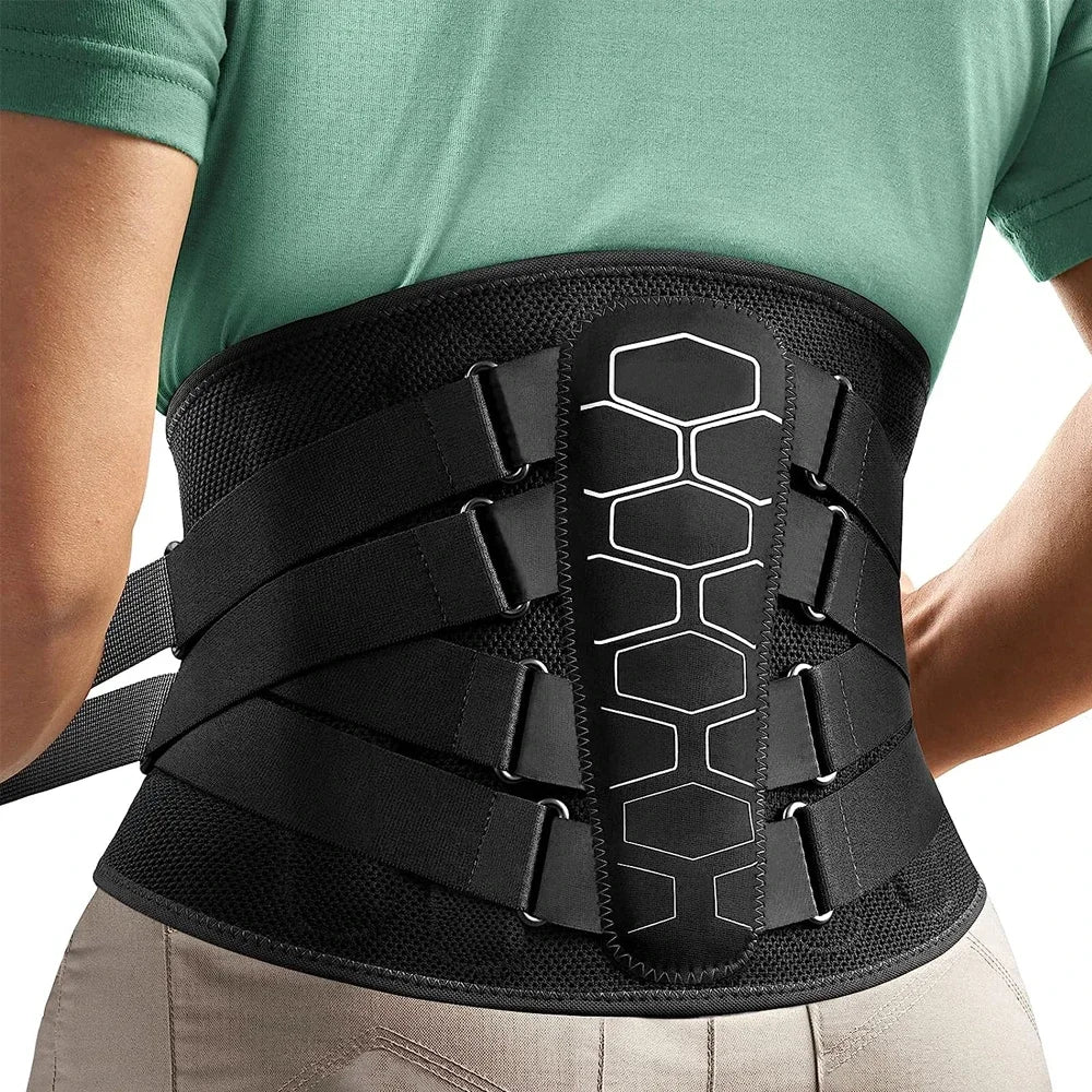 Back Braces for Lower Back Pain Relief with 6 Stays Breathable Back Support Belt Anti-skid lumbar with pad for sciatica