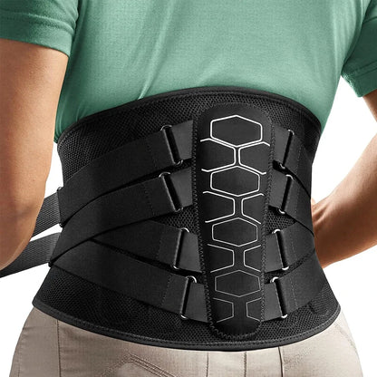 Back Braces for Lower Back Pain Relief with 6 Stays Breathable Back Support Belt Anti-skid lumbar with pad for sciatica