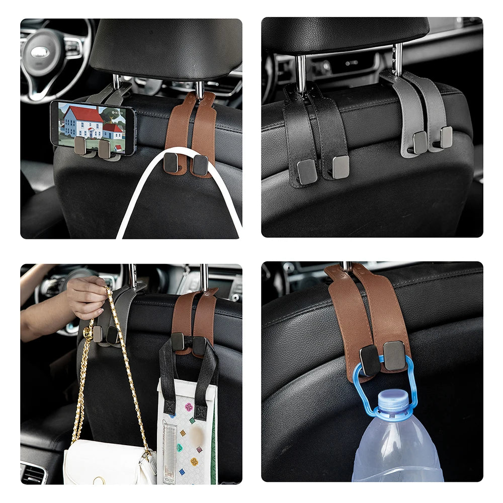 Double Hook Car Seat Back Hook Hide Storage Vehicle Interior Car Rear Bag Hanging Holder Car Tools Organizer