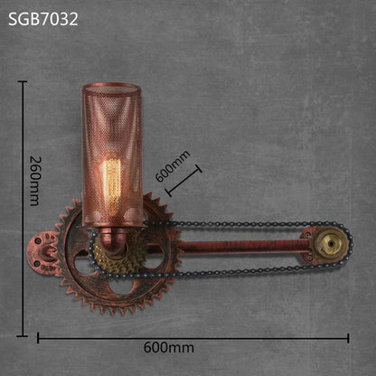 Industrial Style Wall Lamp Living Room Personalized Creative Gear Water Pipe Bedroom Decorative Wall Hangings Wall Retro Lamps