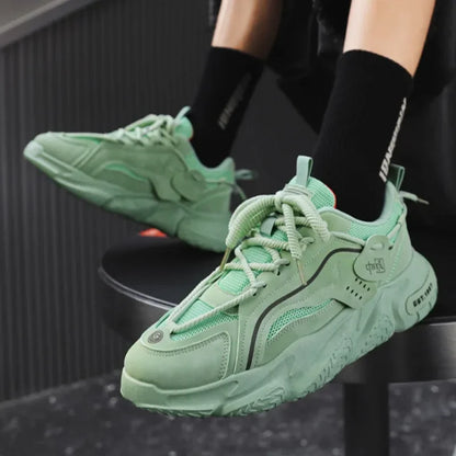 Men's Sneakers 2025 Spring Comfortable Non-slip Outdoor Running Shoes Elasticity Platform Basketball Athletic Tenis Masculino