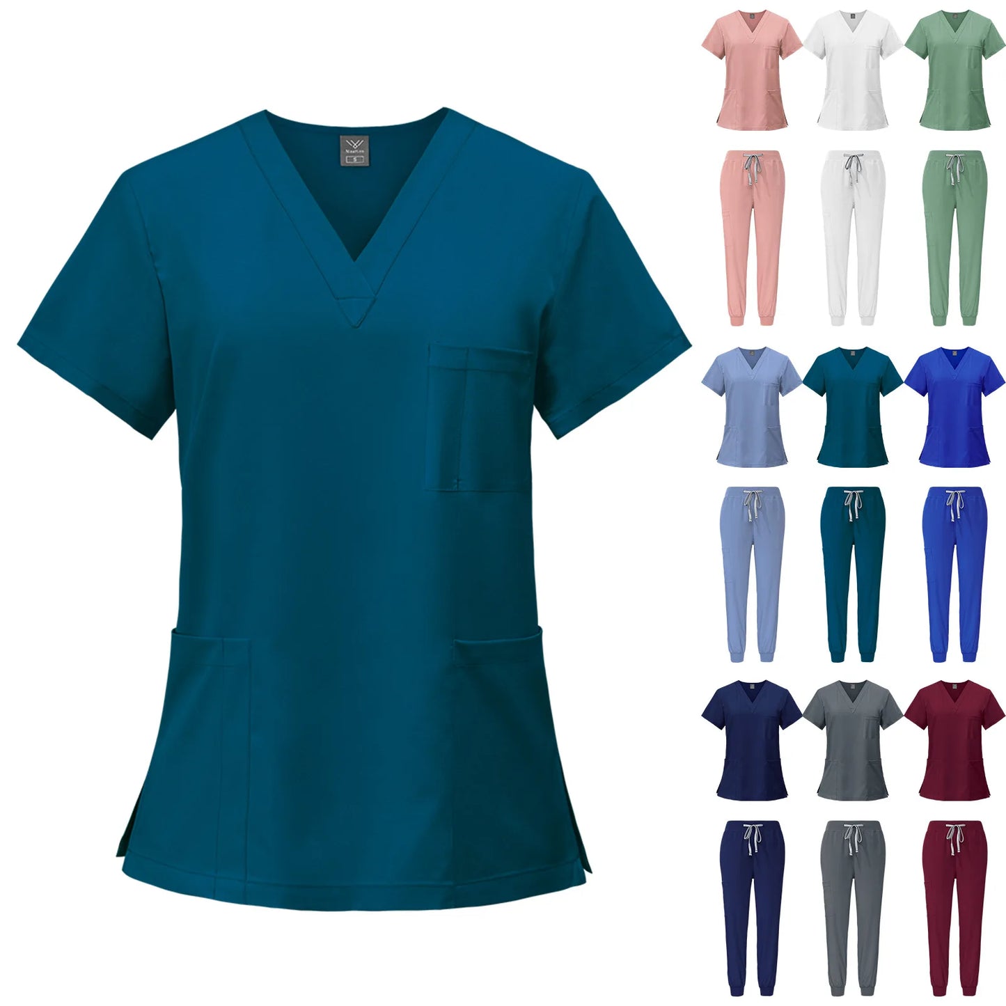 Medical Scrubs Bulk Order - Anti-Microbial Jogger Sets for Surgery/Dental/Vet/SPA/Pharmacy Multi-Pocket Workwear with Pen Slot