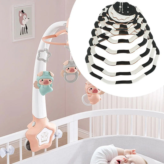 Baby Crib Mobile Black and White Nursery Crib Toy Creative Bed Bell for Ages 0+ Months Boy and Girl Newborn Infants Baby