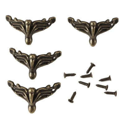 4pcs Antique Hardware Protector Furniture Part Decorative Corner Furniture Leg Feet Leg Corner Bracket
