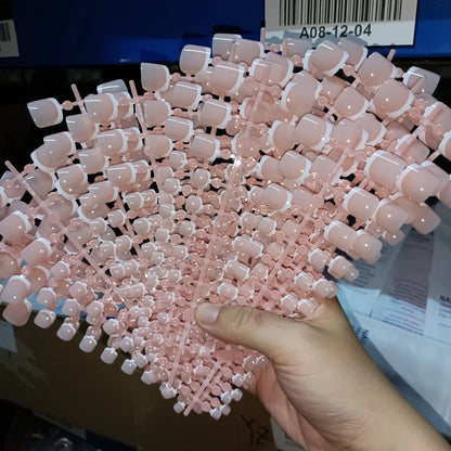 120pcs Square ToeNail Tips - Short French Tip Press On Toenails Pink Soft Gel Toe Nail Tips Full Cover Fake Toe Nail Extensions