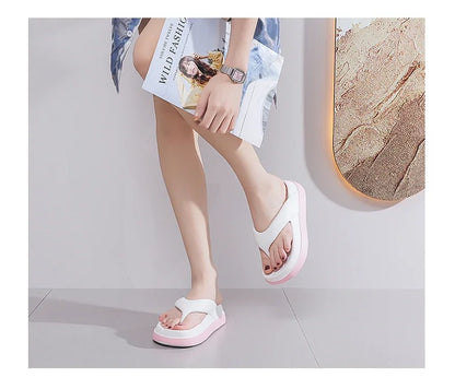 Woman flip flops Popular Design Shoes 2024 trend Casual Platform Sandals non-slip Outdoor slipper