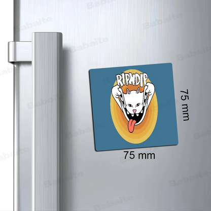 Cat R-Ripndips Fridge Photo Fridge Magnet Square Stickers Personalize Home Decor Souvenirs Gift