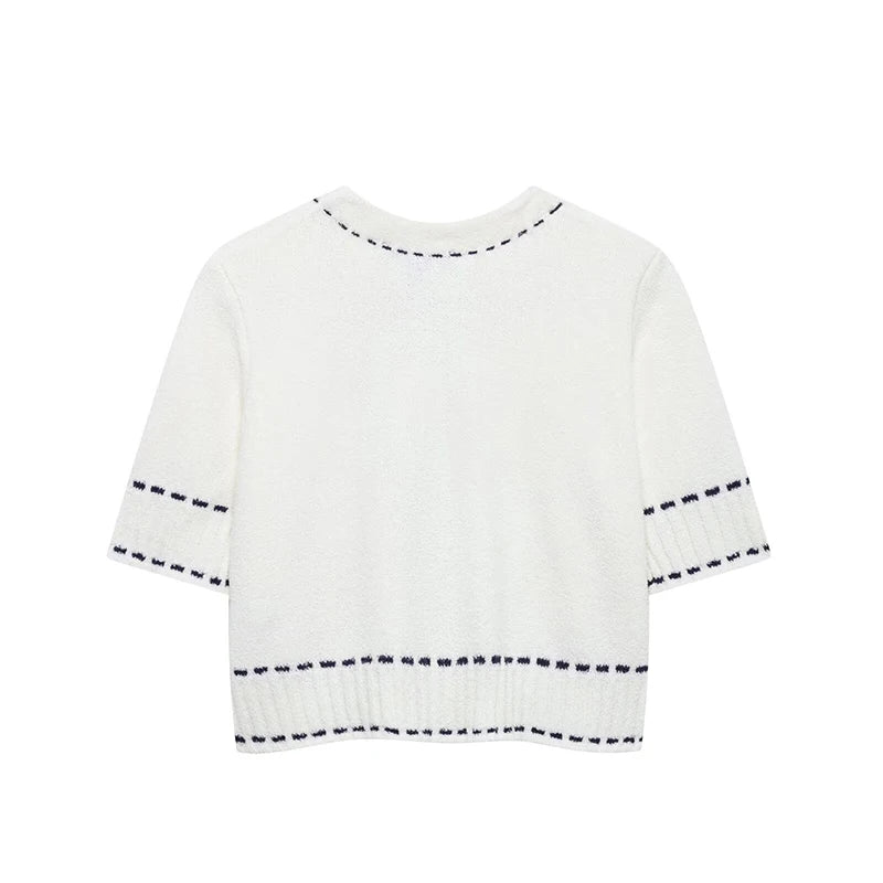 Elegant Unique Button Women's Cardigan Casual O-neck Knitted Single Breasted Sleeveless Blouse Female Summer Lady Office Wears