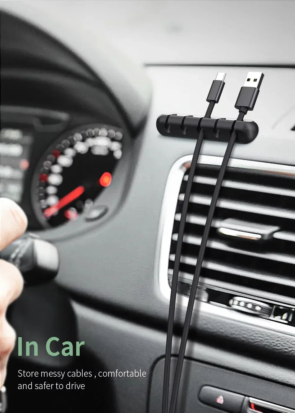 Adhesive Cable Holder Clips Cord Management Wire Organizer for Desktop USB Charging Cable Nightstand Power Cord Mouse Cable