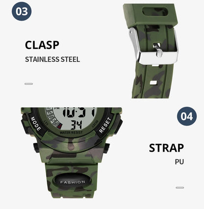 Kids Watch,Boys Watch for 3-15 Year Old Boys,Digital Sport Outdoor Multifunctional 50 M Waterproof Alarm Watch for Children