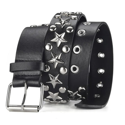 Women's Belt Fashion Pentagonal Star Belt Y2k Belt Camouflage Punk Hiphop Rock Men's Belt Paired With Jeans Belt Pu Leather Belt