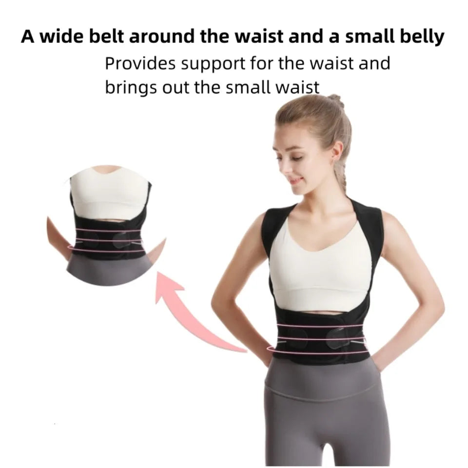 Posture Back Brace Adjustable Back Support Strap to Men and Women Prevent Spinal Distortion and Hunchback Suitable for Gym Body